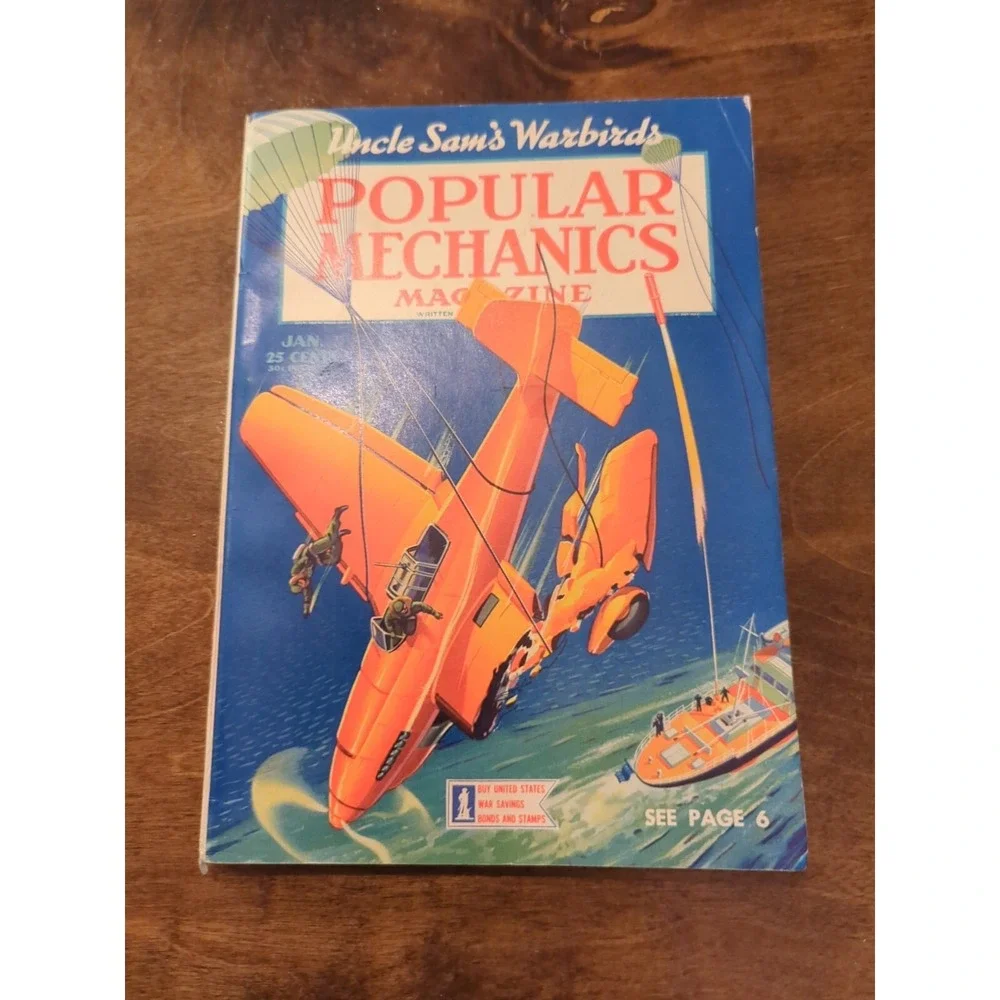 P2 vintage popular mechanics magazine January 1943 UNCLE SAMS WARBIRDS US‎ bonds